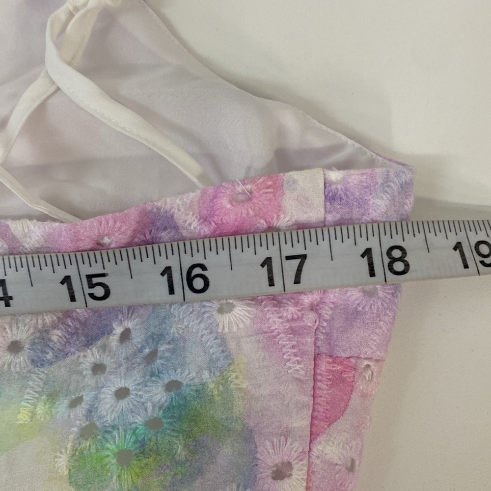 Adyson Parker Large Eyelet Watercolor Boho Midi Dress Cottagecore - Picture 10 of 15